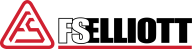 Brand logo: red triangular emblem next to bold white 'FS' letters on black background.